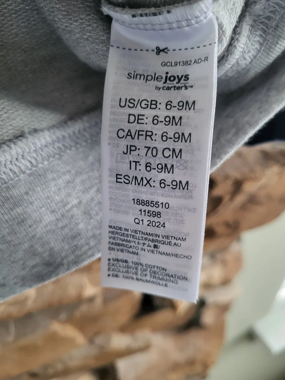 Carter's Grey & Navy Zip Varsity Sweatshirt For Baby Boy